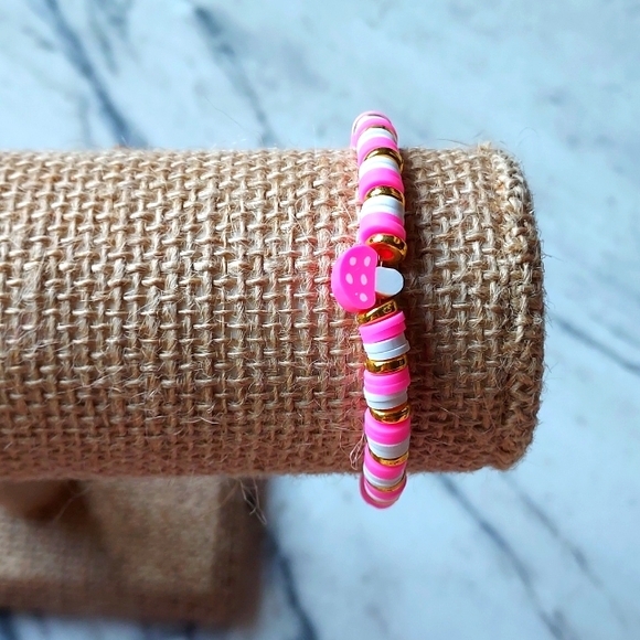 Pink mushroom bracelet - Picture 2 of 4